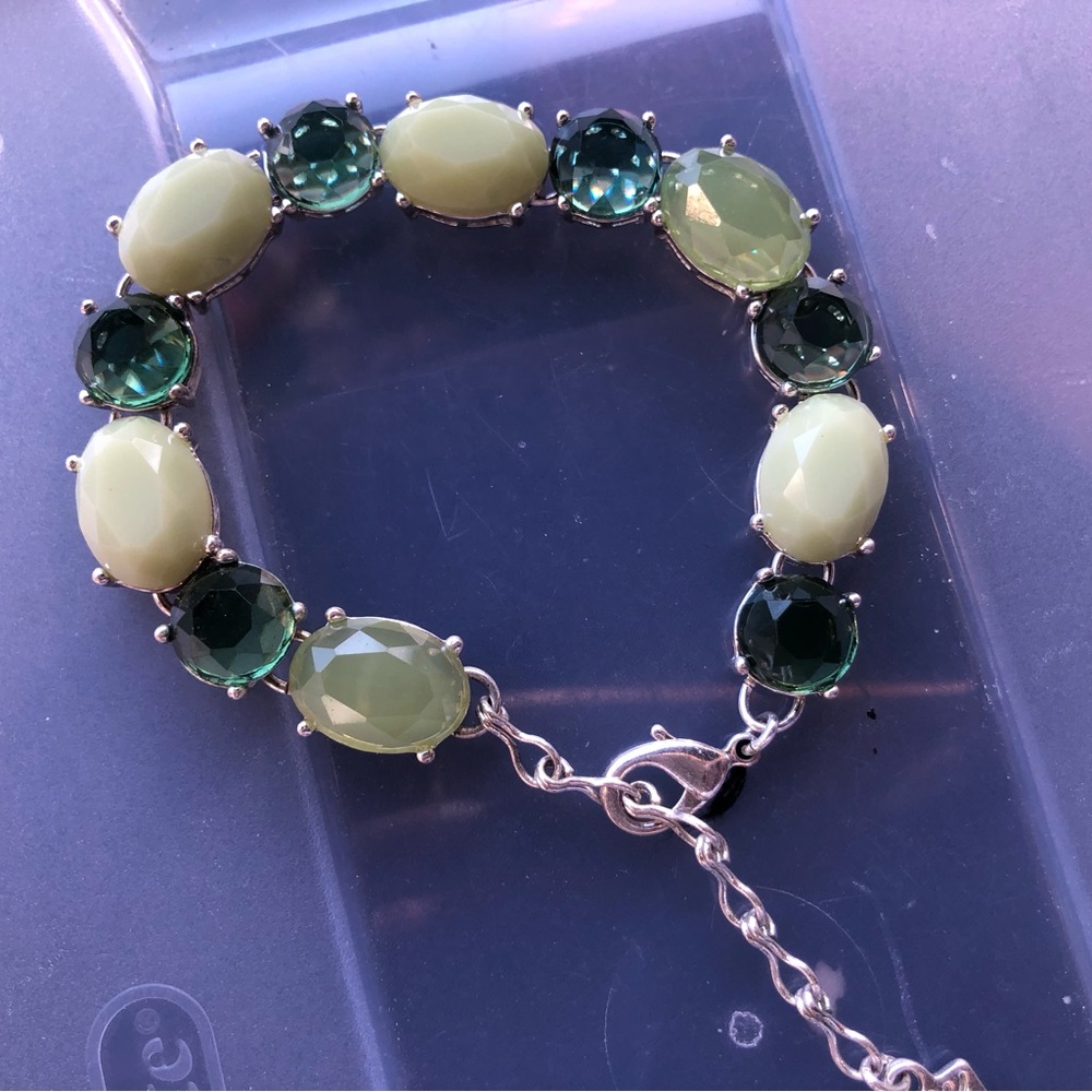 CDC x Anne Klein Collab Chic Green and Silver Bracelet